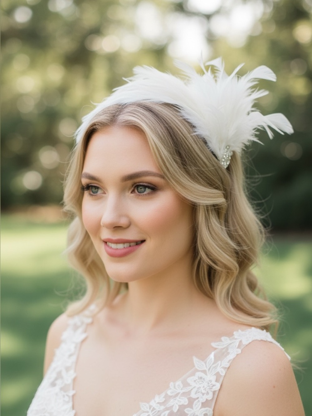 Stunning Feather and Crystal Bridal Fascinator